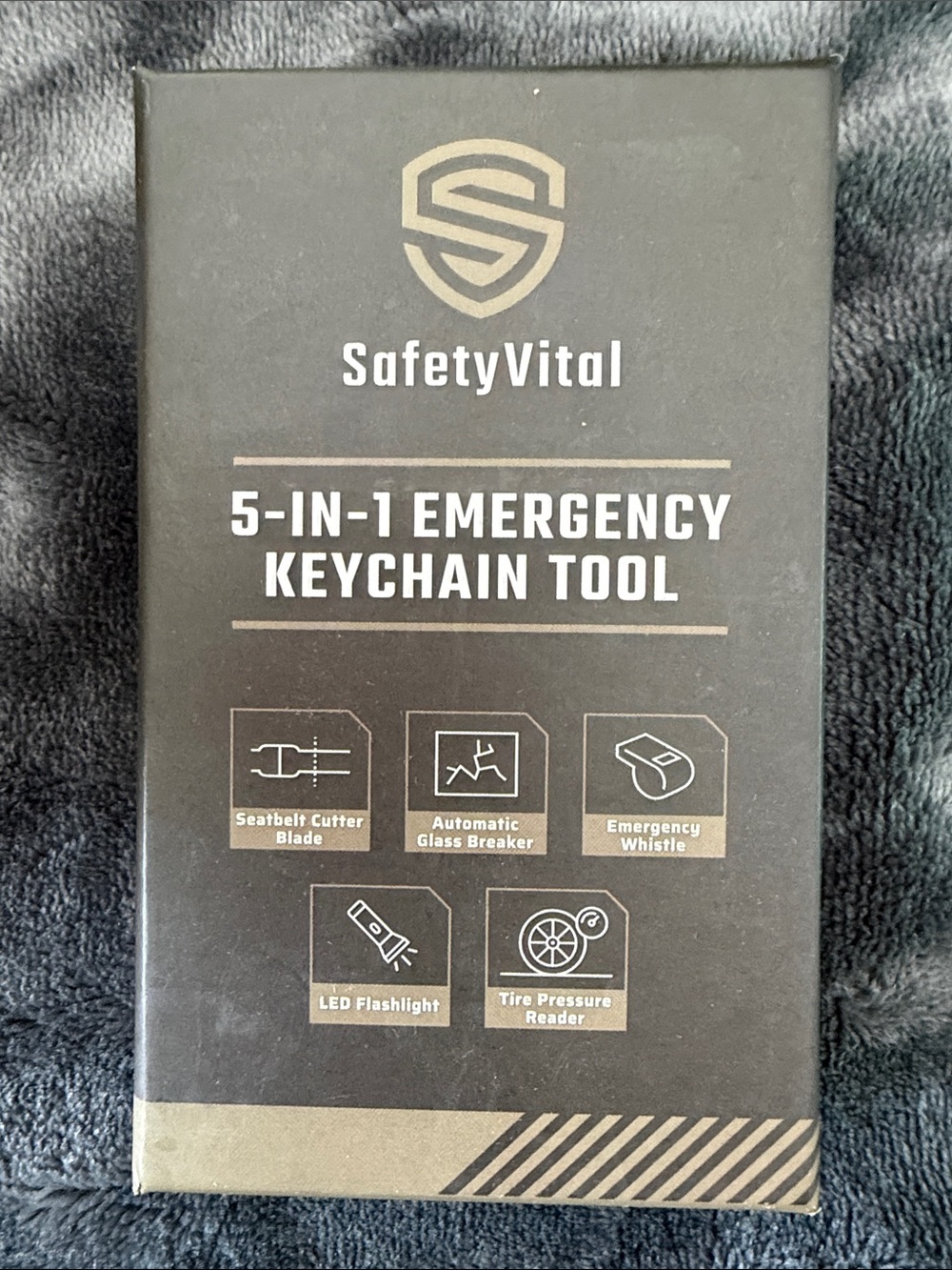 SafetyVital 5-in-1 Emergency Keychain Tool - Black - Picture 2 of 3
